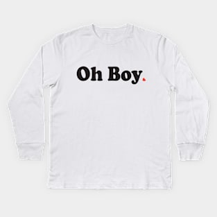 Oh Boy Im In Love, Red Heart BoomBoomInk Kids Long Sleeve T-Shirt